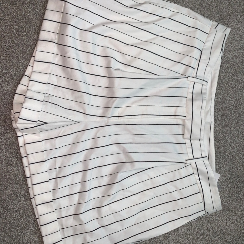 Forever 21+ white and black pinstripe shorts